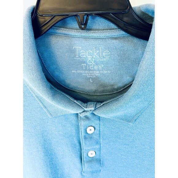 TACKLE & TIDES Mens Ribbed Collar S/S Polo Shirt / Royal Blue / Men’s Large - Picture 7 of 9